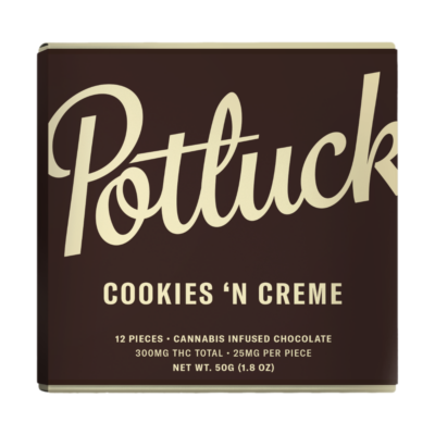 Potluck Chocolate: Cookies N Cream 300mg THC