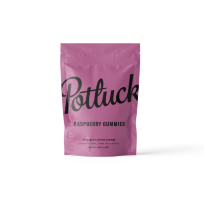 Potluck Edibles – Raspberry 200mg THC Gummies