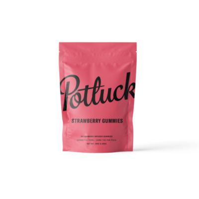 Potluck Edibles – Strawberry 200mg THC Gummies