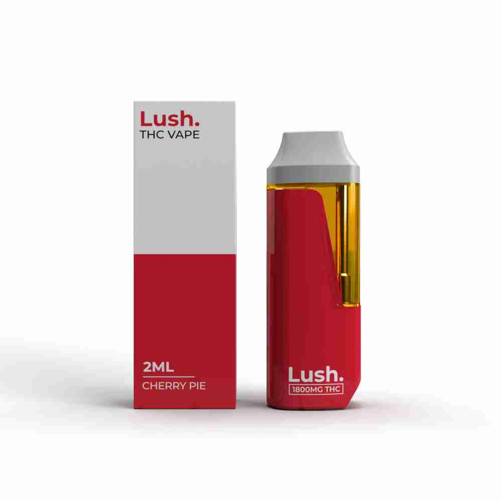 LUSH 2ml Disposable Vapes – Cherry Pie (Indica) THC Distillate