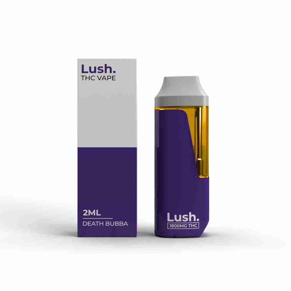 LUSH 2ml Disposable Vapes – Death Bubba (Indica) THC Distillate