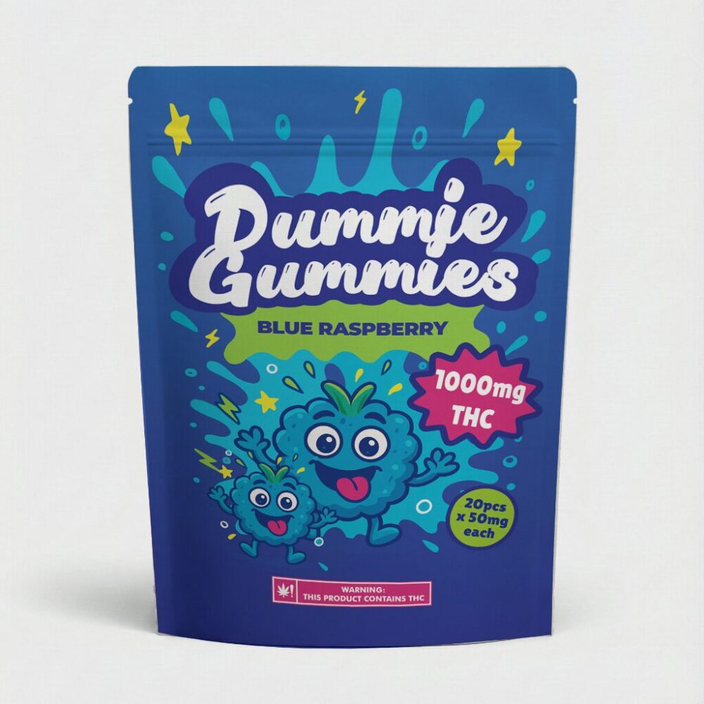 Dummie Gummies – Blue Raspberry 1000mg THC Gummies