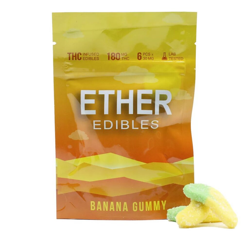 Ether Edibles 180MG THC – Banana Gummy
